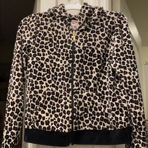 Juicy Couture girls cheetah print zip up sweater